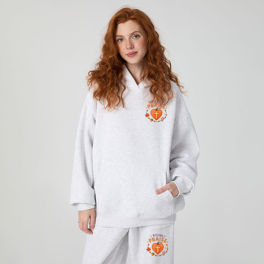 Falling Leave Rising Praise Christian Premium Fleece Hoodie Set