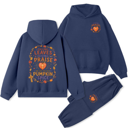 Falling Leave Rising Praise Christian Premium Fleece Hoodie Set