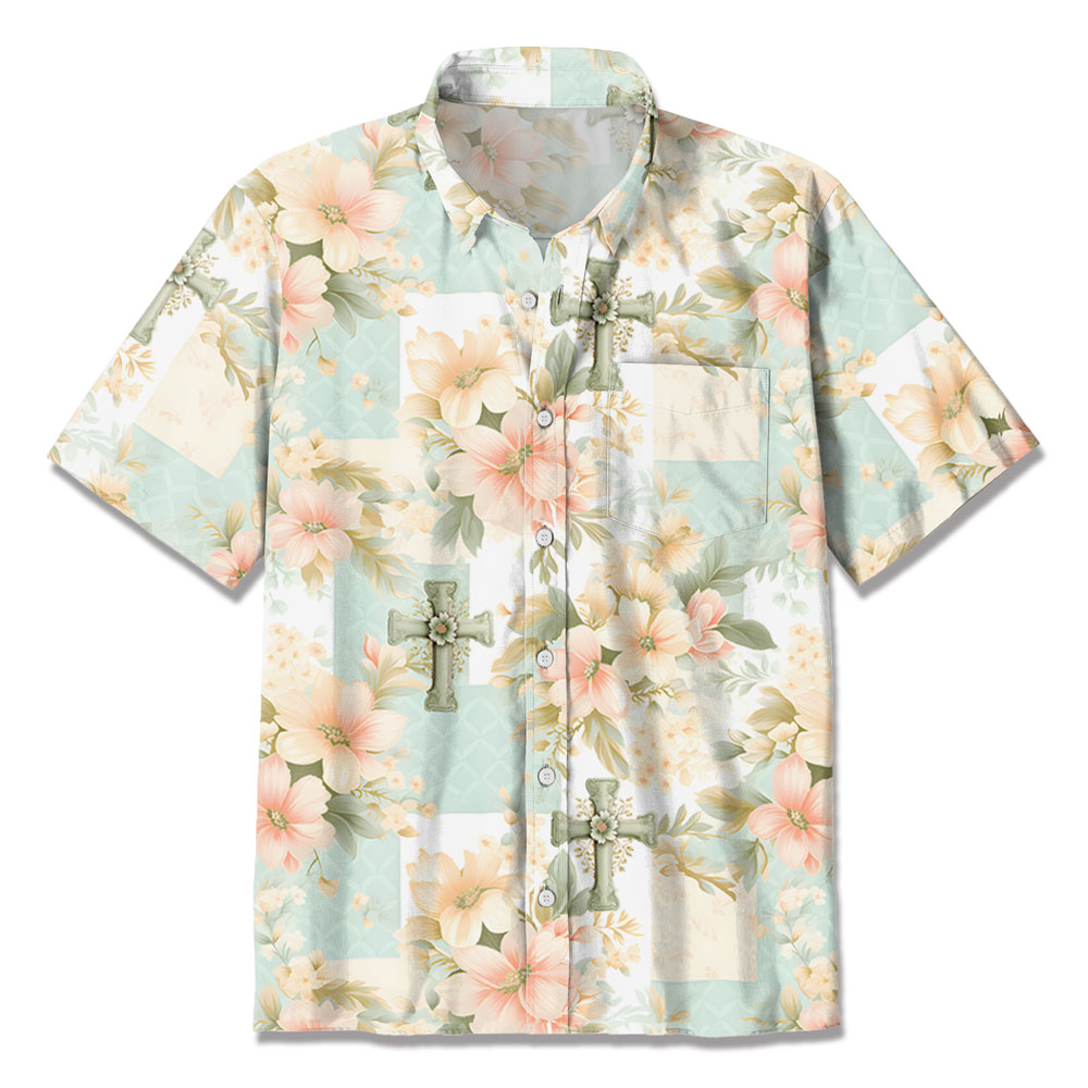 Fantastic Flower Cross Christian Hawaiian Shirt