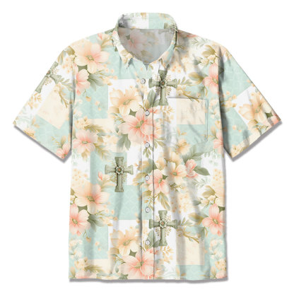 Fantastic Flower Cross Christian Hawaiian Shirt