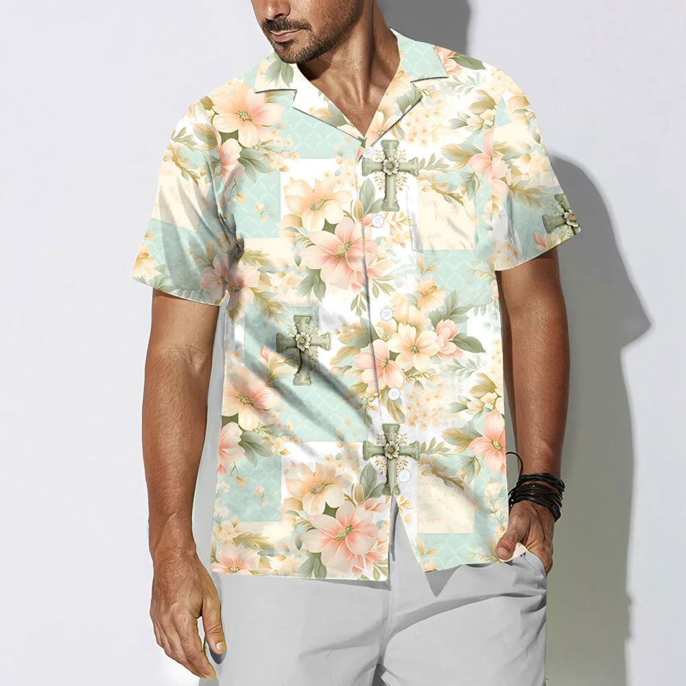 Fantastic Flower Cross Christian Hawaiian Shirt