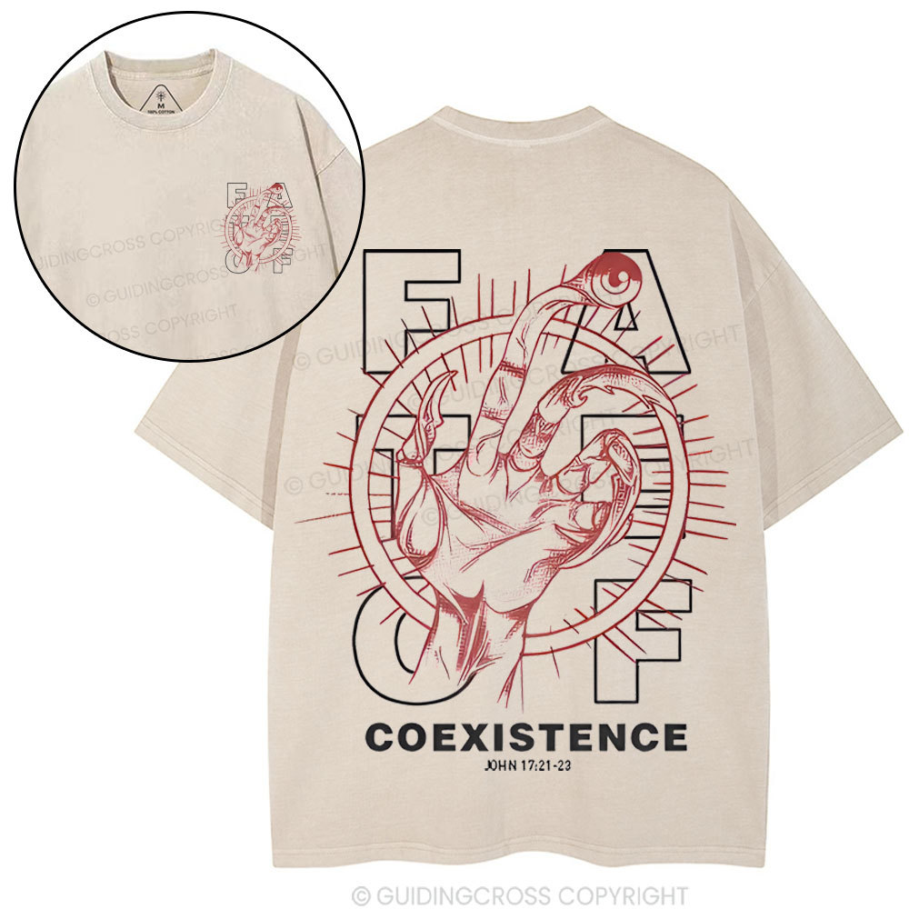 Fate Of Coexistence  Christian Washed T-Shirt