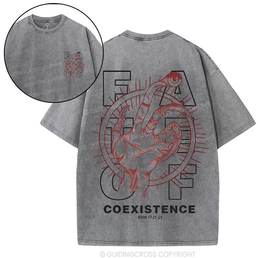 Fate Of Coexistence  Christian Washed T-Shirt