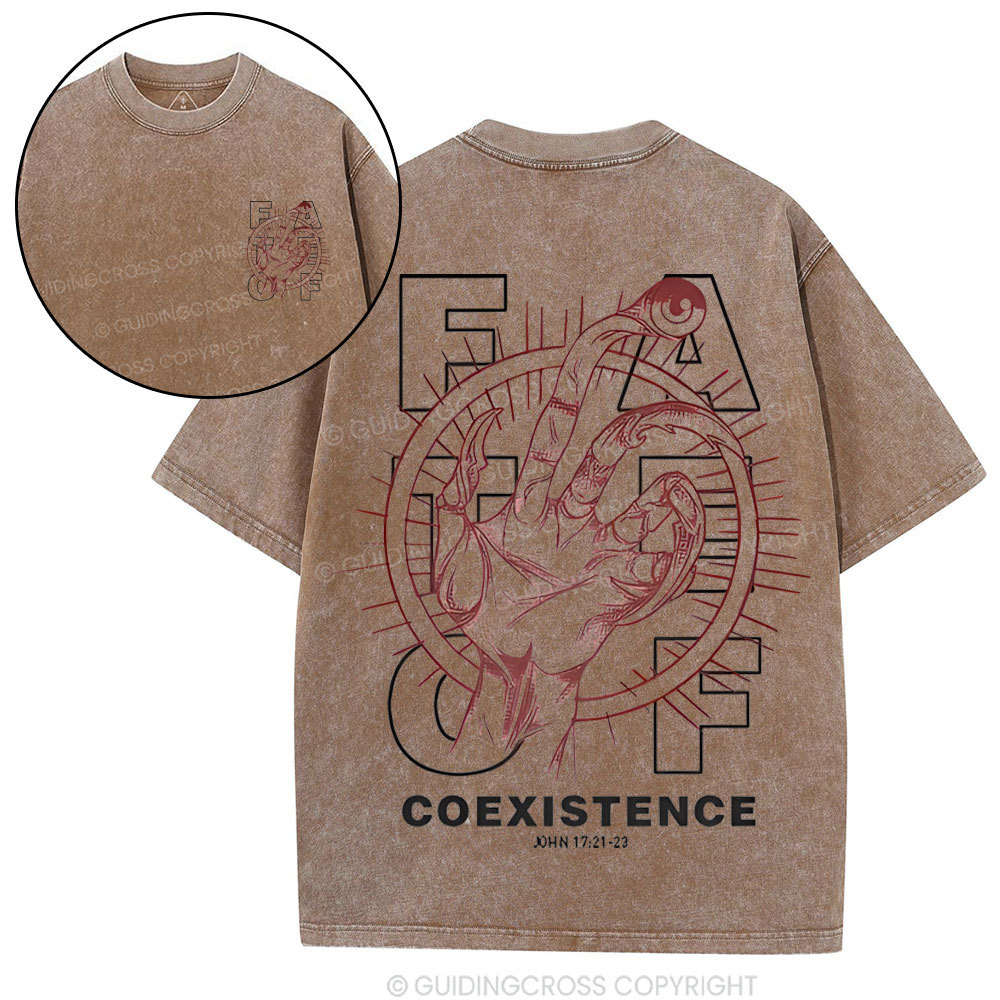 Fate Of Coexistence  Christian Washed T-Shirt