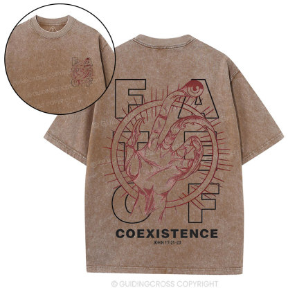 Fate Of Coexistence  Christian Washed T-Shirt