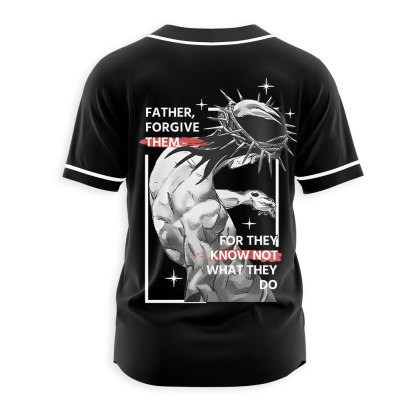 Father, Forgiven Them Christian Black Baseball Jersey
