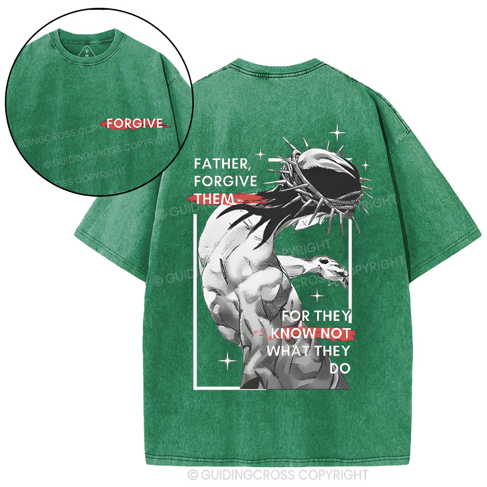 Father, Forgiven Them Christian Washed T-Shirt