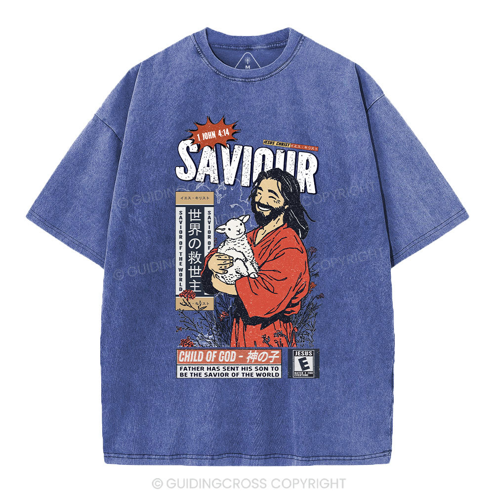Father Has Sent His Son To Be The Saviour Of The World Christian Washed T-Shirt