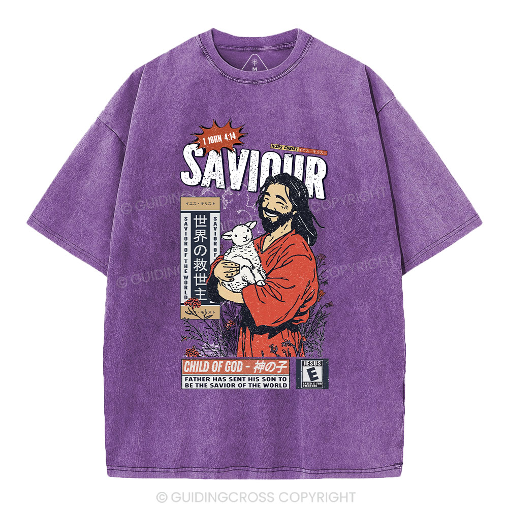 Father Has Sent His Son To Be The Saviour Of The World Christian Washed T-Shirt
