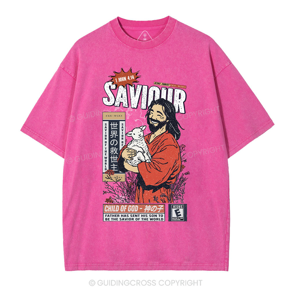 Father Has Sent His Son To Be The Saviour Of The World Christian Washed T-Shirt