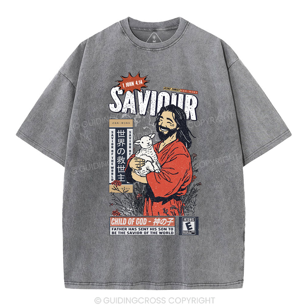 Father Has Sent His Son To Be The Saviour Of The World Christian Washed T-Shirt