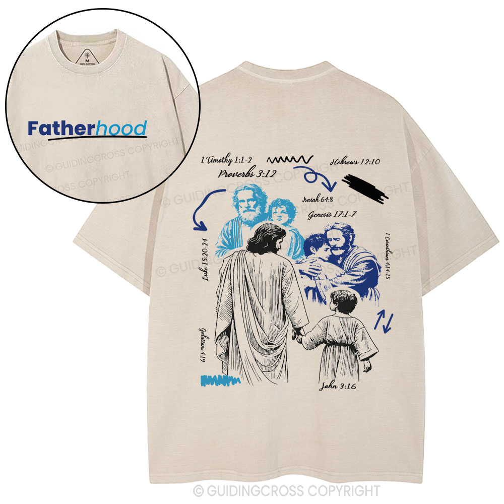 Fatherhood Christian Washed T-Shirt