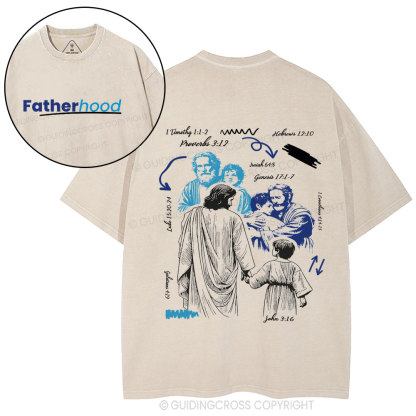 Fatherhood Christian Washed T-Shirt