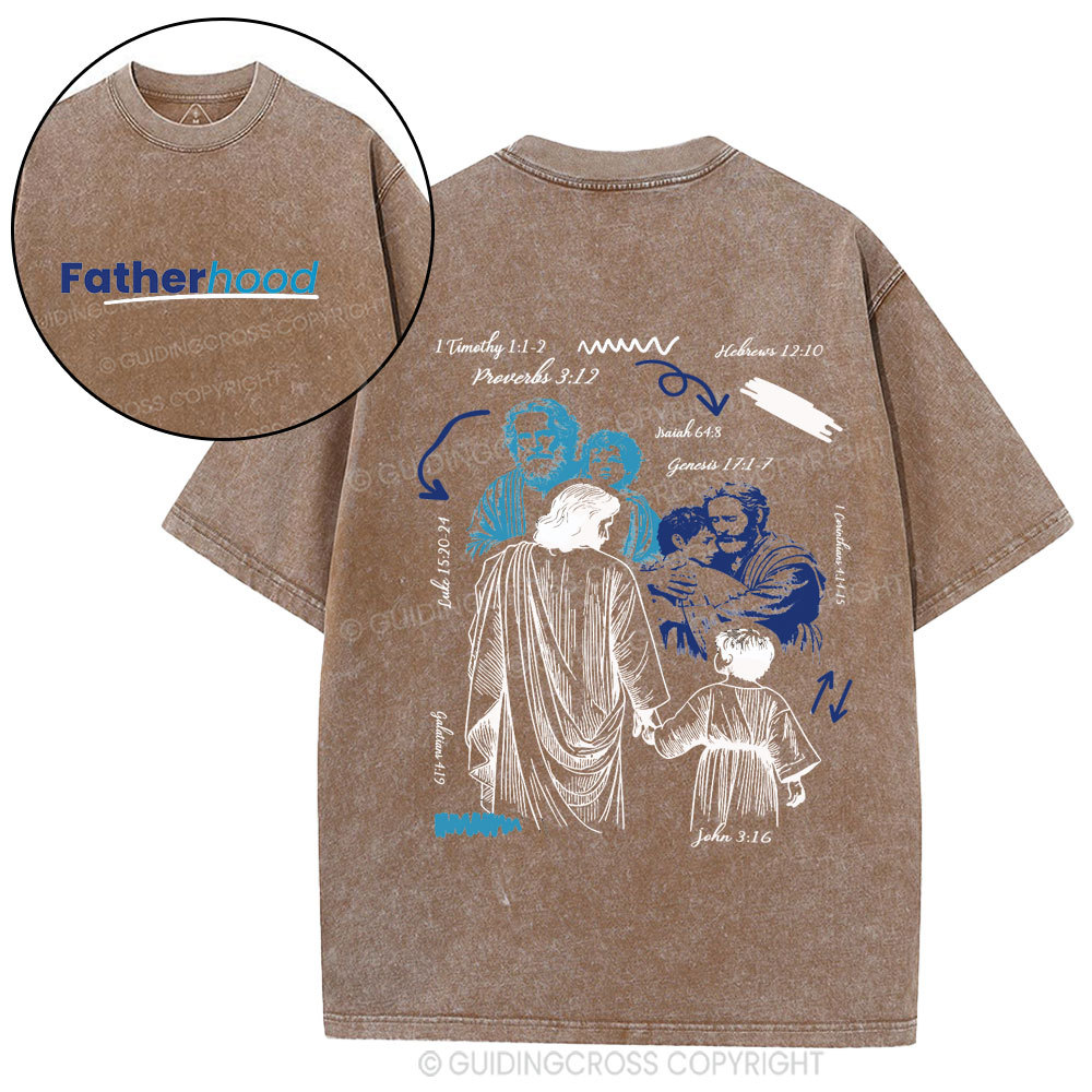 Fatherhood Christian Washed T-Shirt