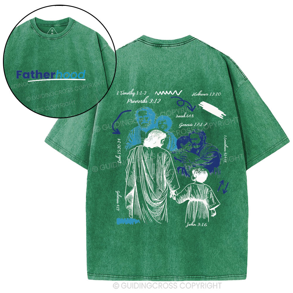 Fatherhood Christian Washed T-Shirt