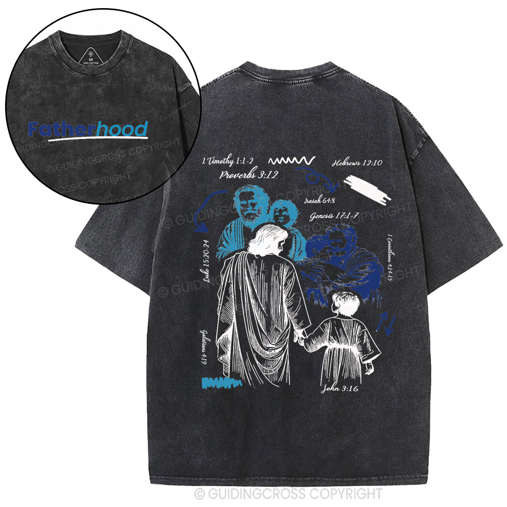 Fatherhood Christian Washed T-Shirt