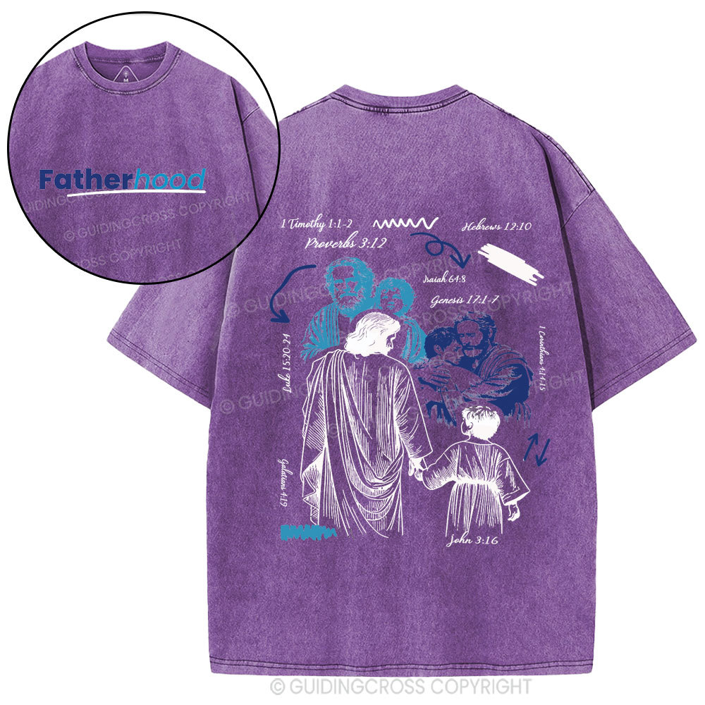 Fatherhood Christian Washed T-Shirt