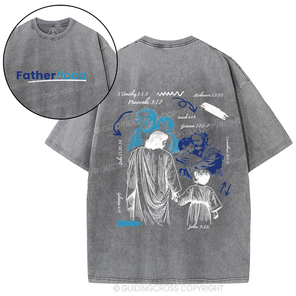 Fatherhood Christian Washed T-Shirt