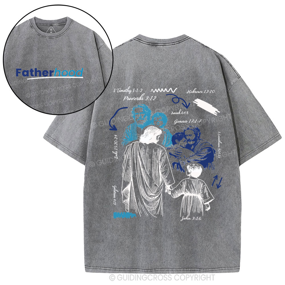 Fatherhood Christian Washed T-Shirt