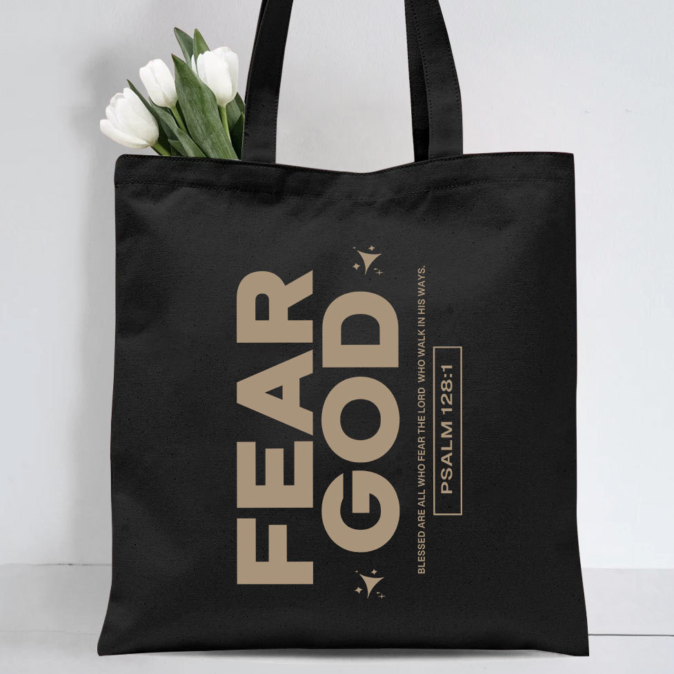 Fear God Christian Canvas Tote Bag