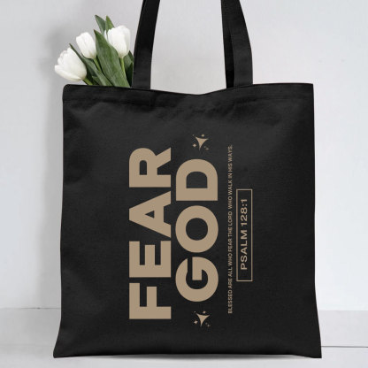 Fear God Christian Canvas Tote Bag