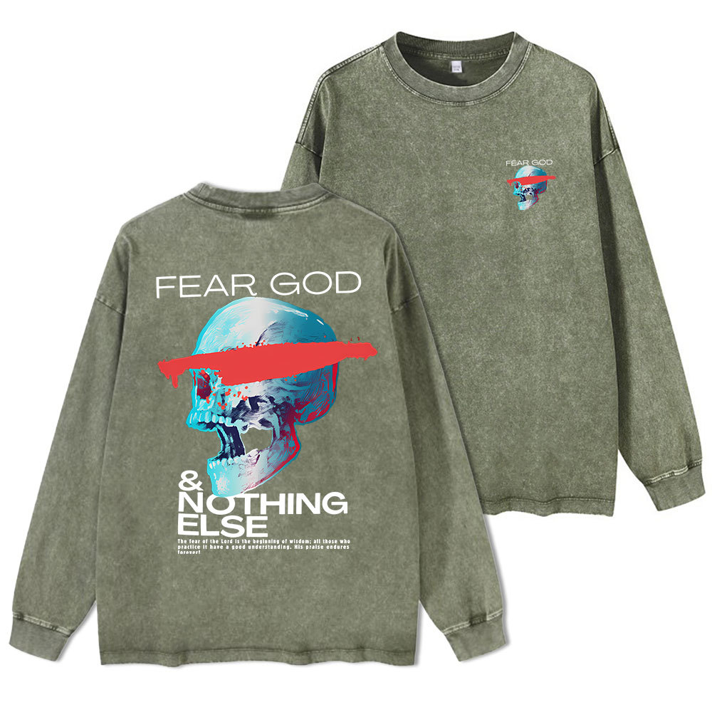 Sample Washed Long Sleeve T-Shirt Sale - GuidingCross