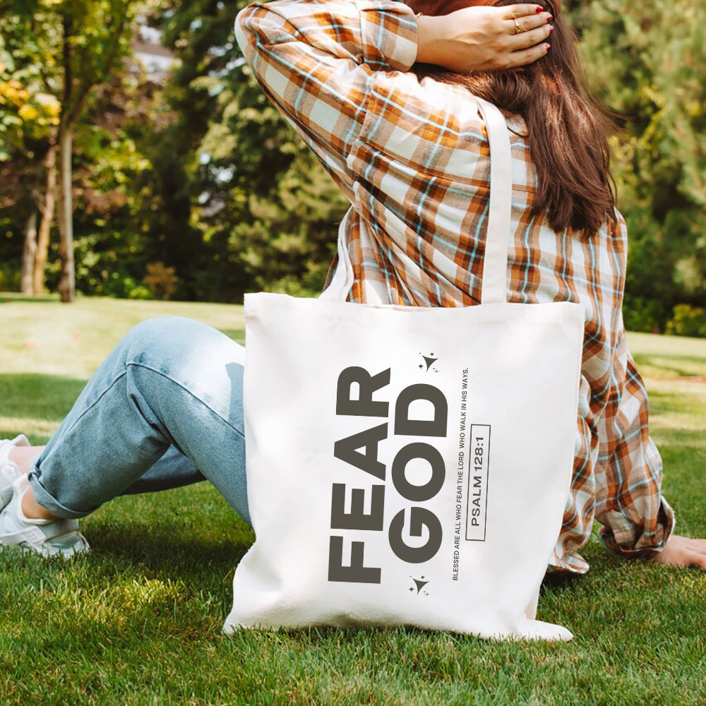 Fear God Christian Canvas Tote Bag