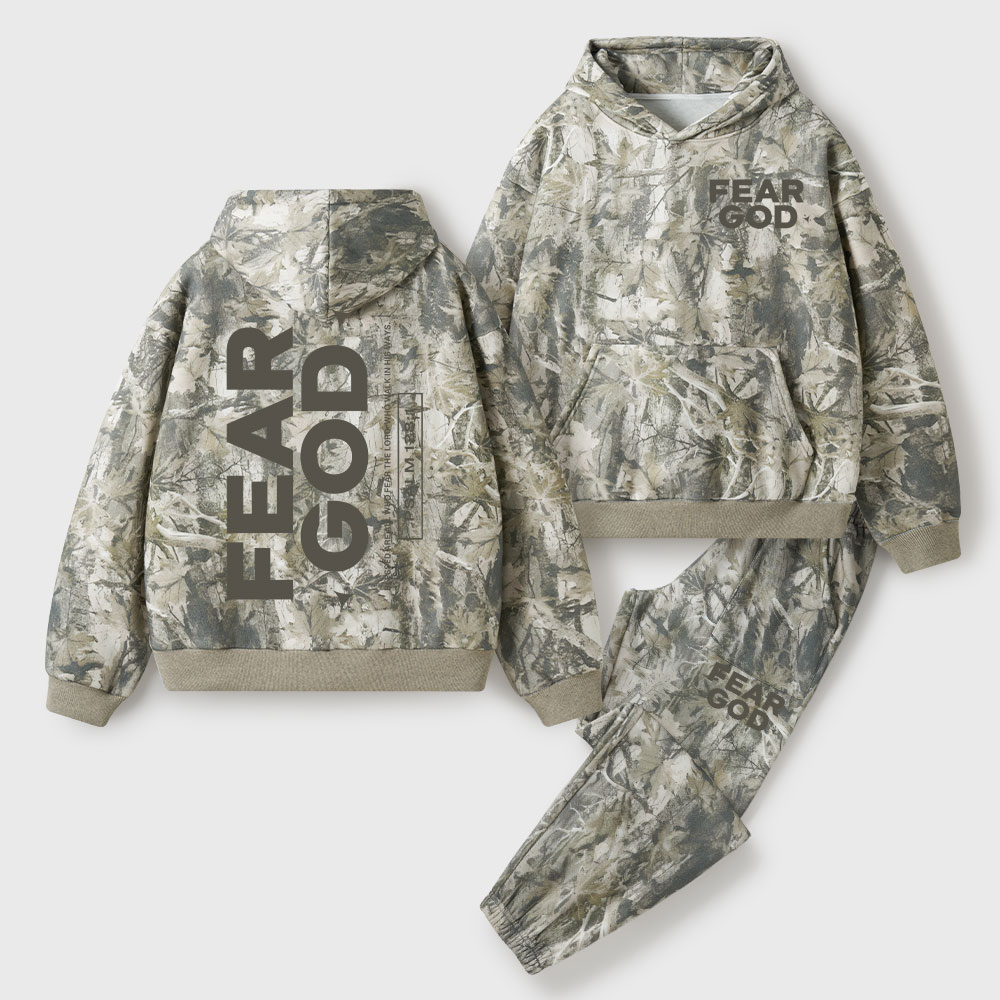 Fear God Christian Camo Fleece Hoodie Set