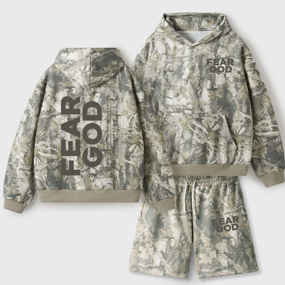 Fear God Christian Camo Fleece Hoodie Set
