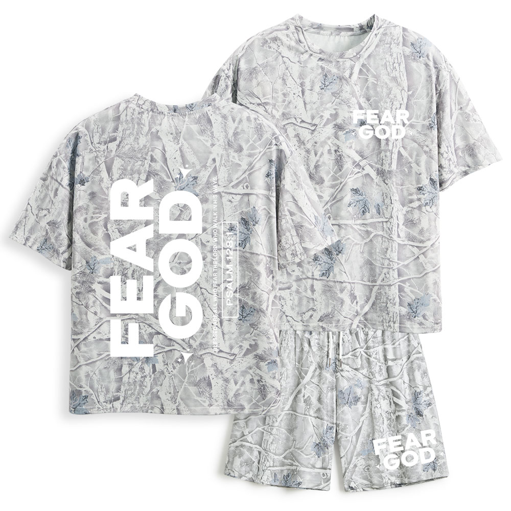 Fear God Christian Camo T-Shirt & Shorts