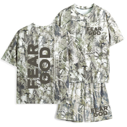 Fear God Christian Camo T-Shirt & Shorts