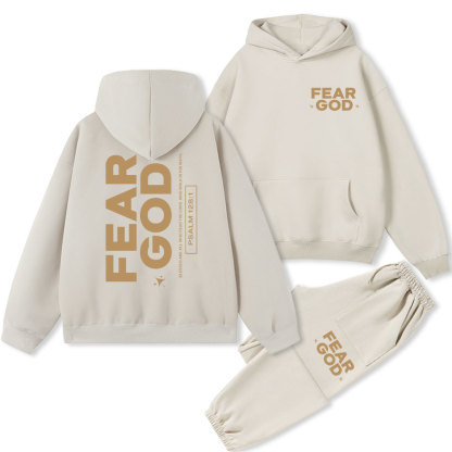 Fear God Christian Fleece Hoodie Set Sale - GuidingCross