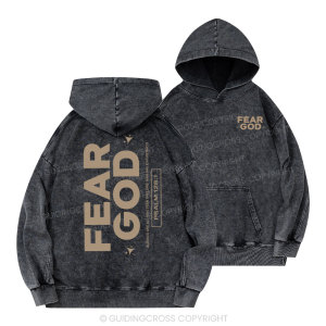 Image of Guidingcross Fear God Christian Washed Hoodie