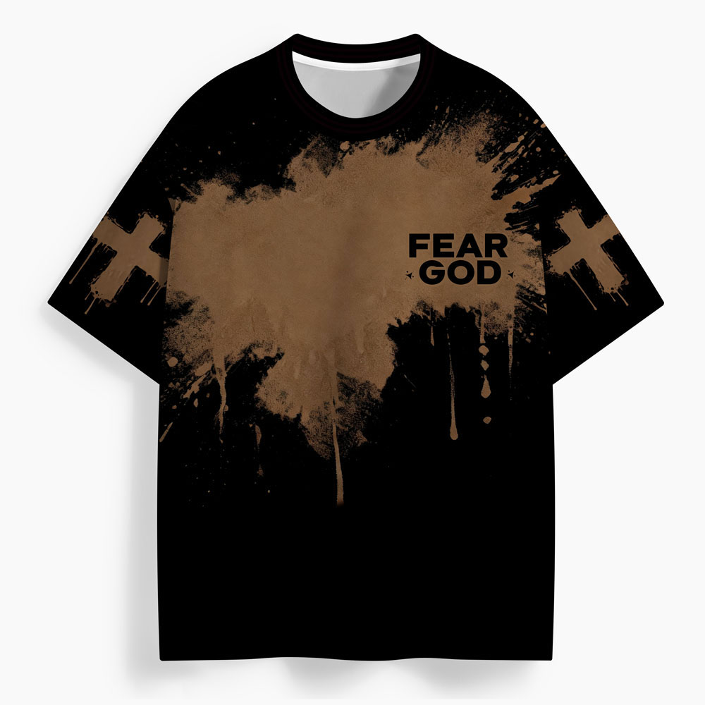 Fear God Oversized All-Over Print Christian T-Shirt