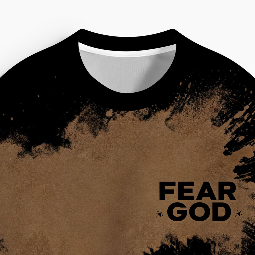 Fear God Oversized All-Over Print Christian T-Shirt