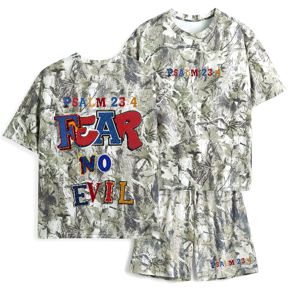  Fear No Evil Christian Camo T-Shirt & Shorts