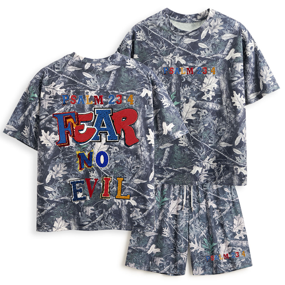  Fear No Evil Christian Camo T-Shirt & Shorts