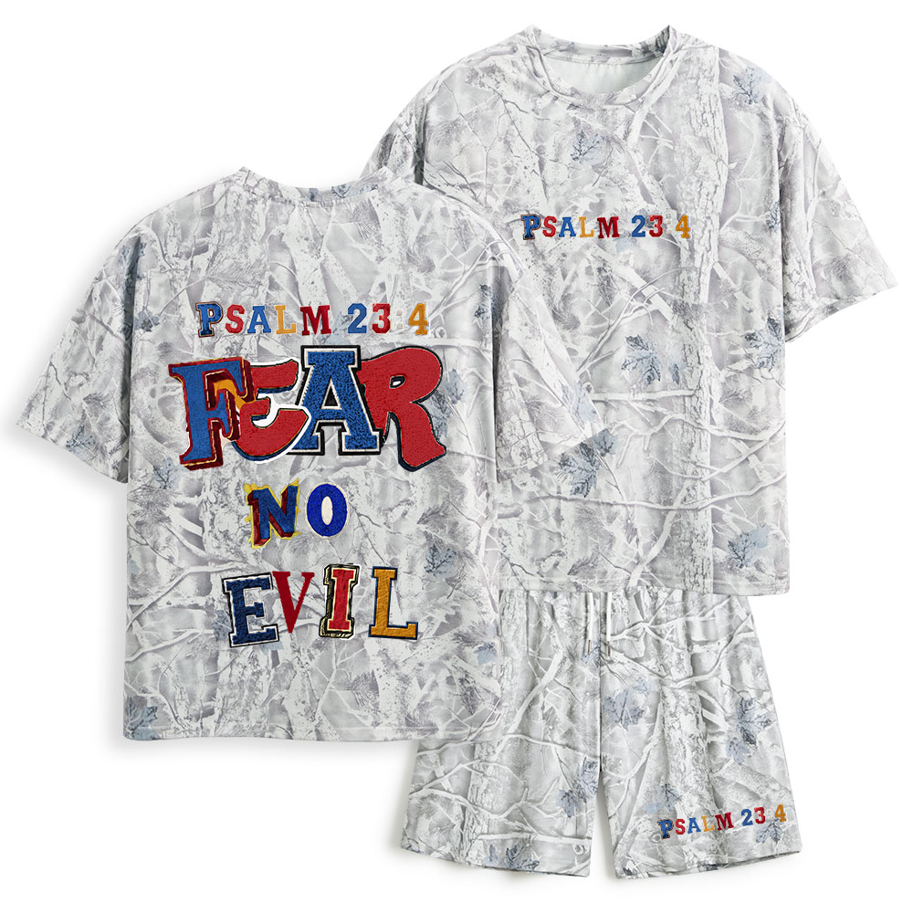  Fear No Evil Christian Camo T-Shirt & Shorts