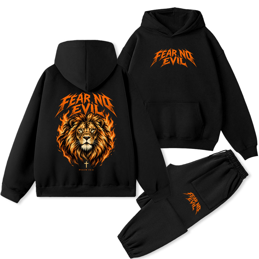 Fear No Evil Christian Premium Fleece Hoodie Set