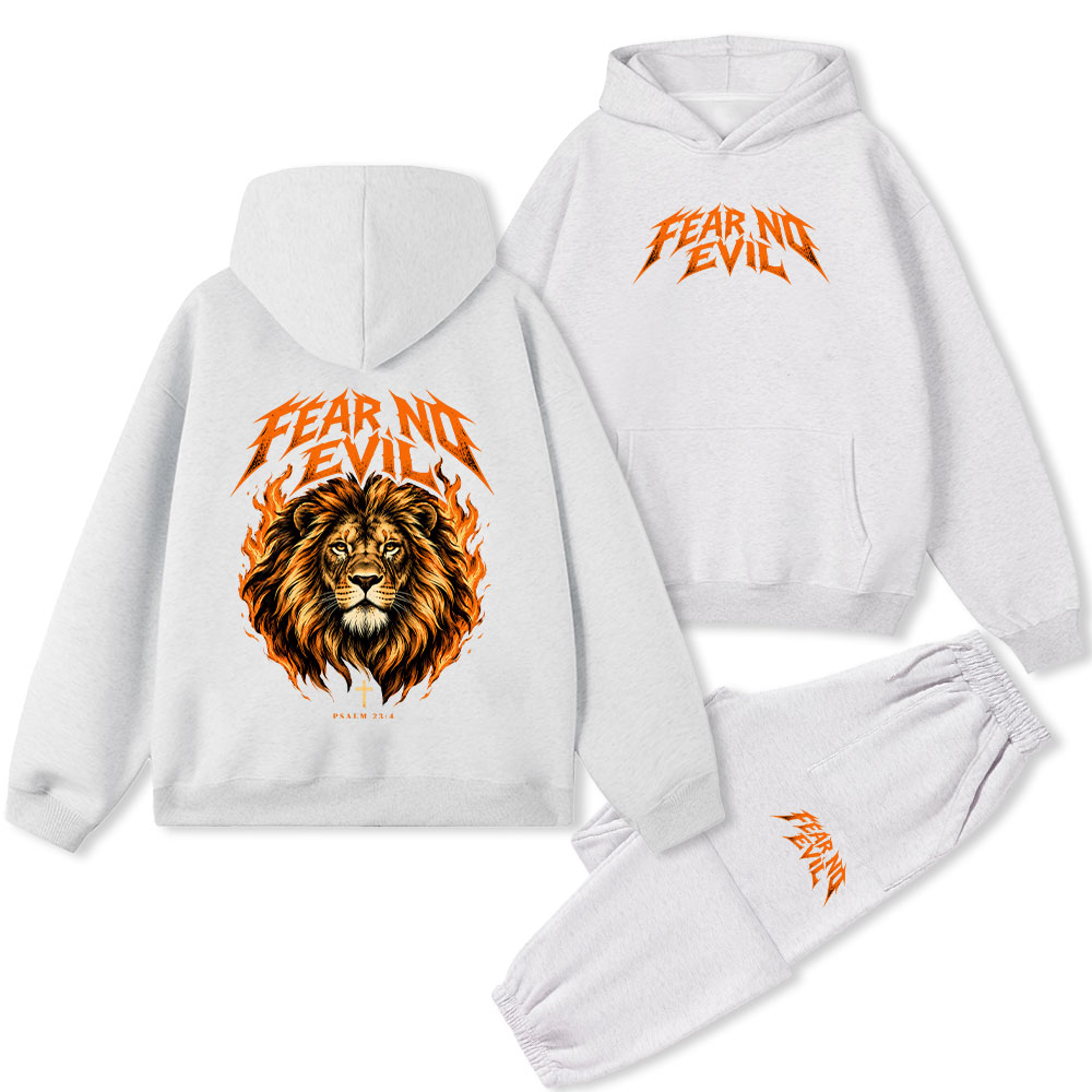 Fear No Evil Christian Premium Fleece Hoodie Set