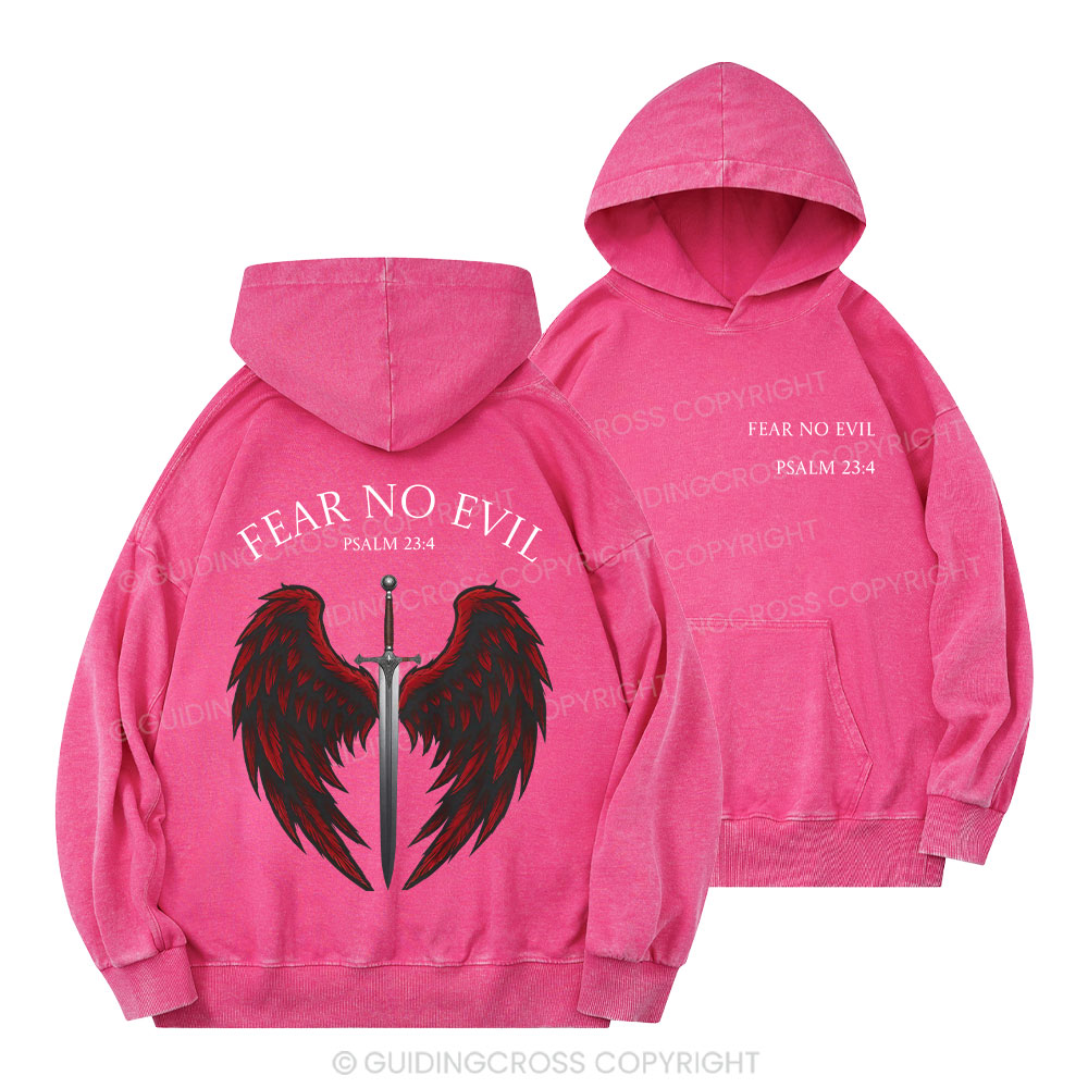 Fear No Evil Christian Washed Hoodie