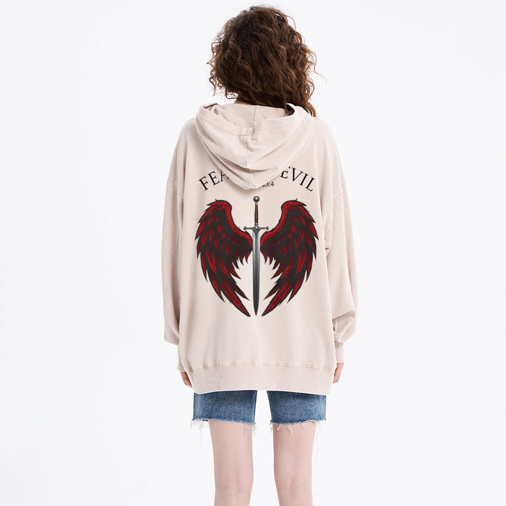 Fear No Evil Christian Washed Hoodie