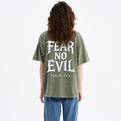 Fear No Evil Christian Washed T-Shirt