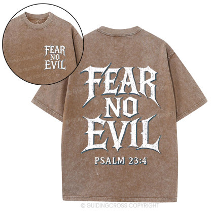 Fear No Evil Christian Washed T-Shirt