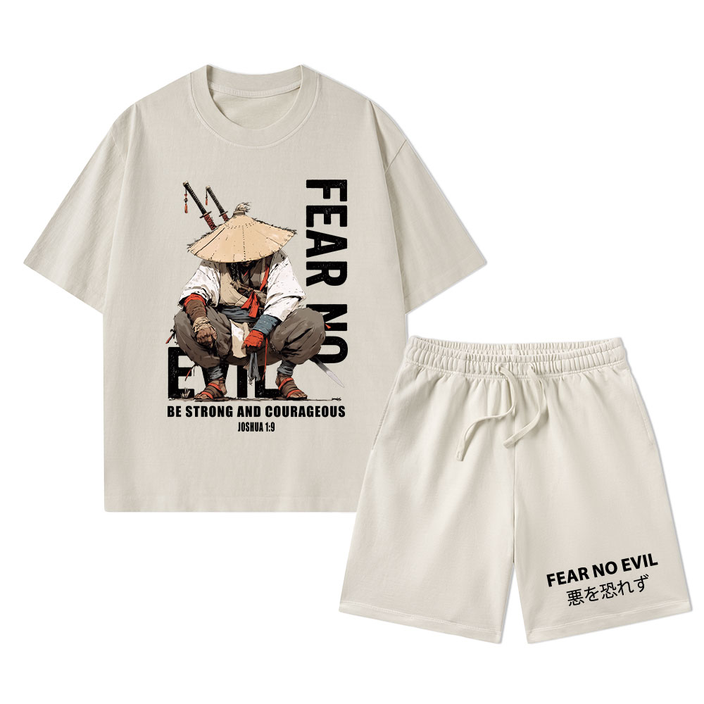 Fear No Evil Christian Washed T-Shirt & Shorts 