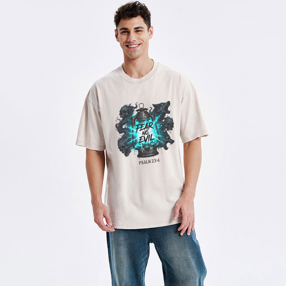 Fear No Evil Christian Washed T-Shirt