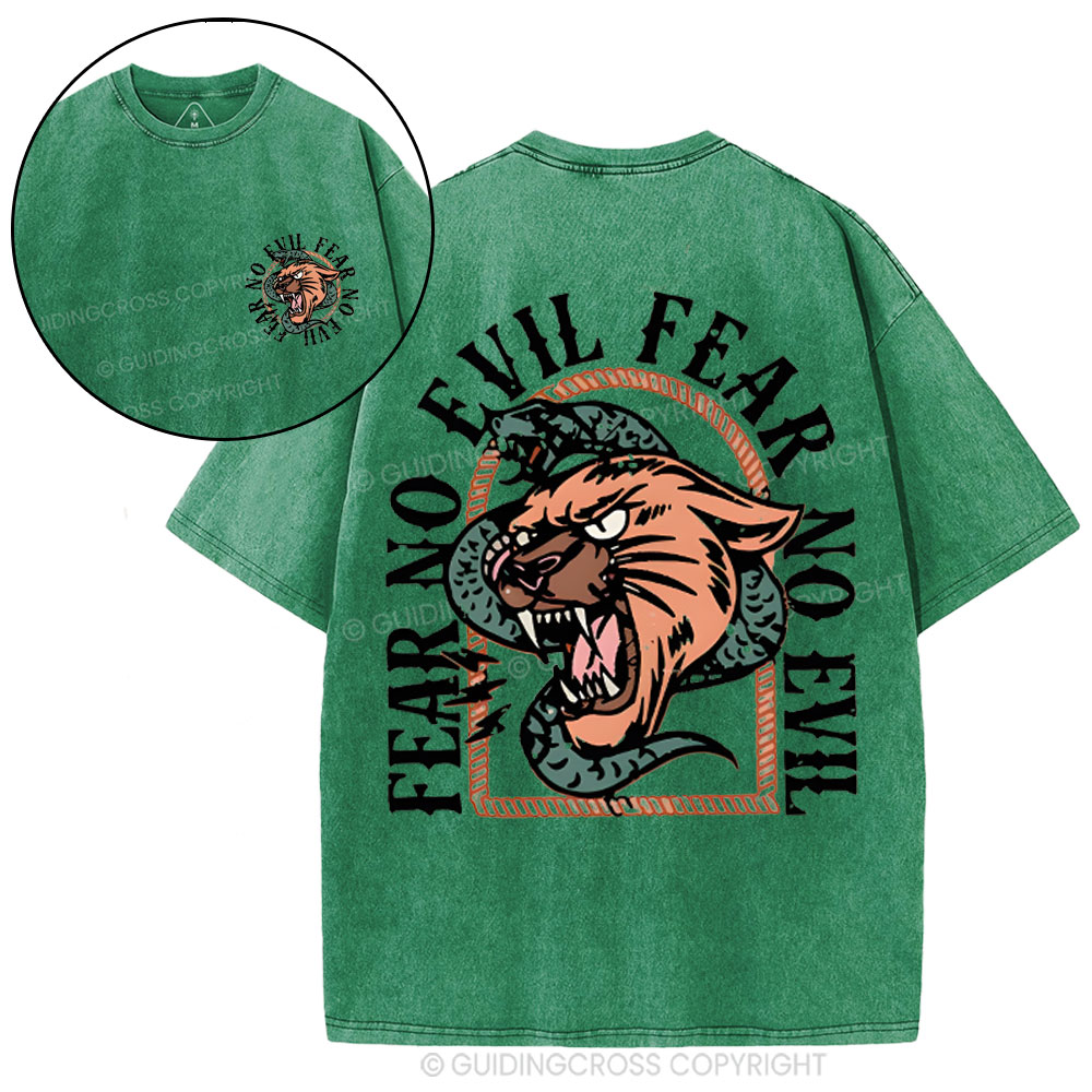 Fear No Evil  Christian Washed T-Shirt