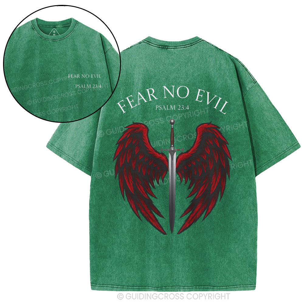 Fear No Evil Christian Washed T-Shirt