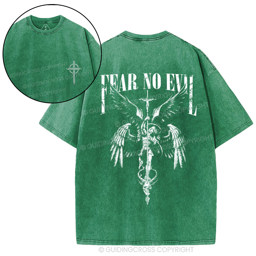 Fear No Evil Christian Washed T-Shirt