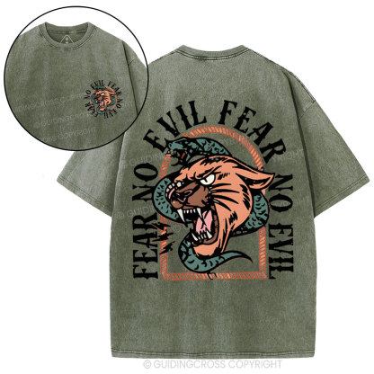 Fear No Evil  Christian Washed T-Shirt